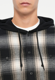 Фланелевая рубашка GAP с капюшоном 1159855264 (Черный/Белый M)