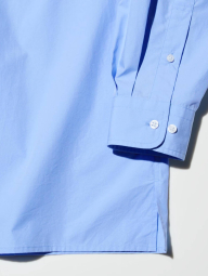 Рубашка оверсайз UNIQLO из плотной ткани 1159855690 (Голубой L)