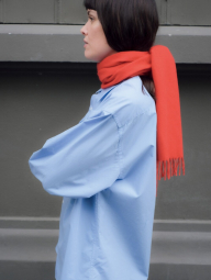 Рубашка оверсайз UNIQLO из плотной ткани 1159855690 (Голубой L)