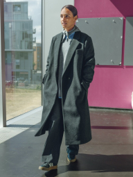 Рубашка оверсайз UNIQLO из плотной ткани 1159855690 (Голубой L)