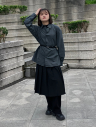 Рубашка оверсайз UNIQLO из плотной ткани 1159855692 (Зеленый XL)