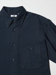 Рубашка оверсайз из твила UNIQLO 1159855992 (Синий M)