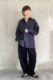 Рубашка оверсайз из твила UNIQLO 1159855992 (Синий M)