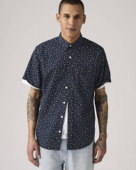 Рубашка с коротким рукавом Levi's с принтом 1159857169 (Синий L)