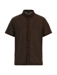 Легка чоловіча сорочка Guess з коротким рукавом 1159858482 (Коричневий L)