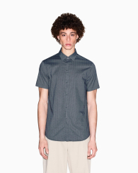 Мужская рубашка ARMANI EXCHANGE короткие рукава 1159859206 (Синий XXL)