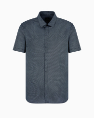 Мужская рубашка ARMANI EXCHANGE короткие рукава 1159859206 (Синий XXL)
