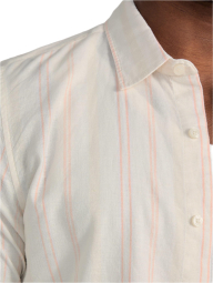 Мужская рубашка из смеси льна и хлопка Guess 1159859237 (Молочный/Розовый L)