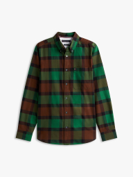 Мужская рубашка-оксфорд Tommy Hilfiger в клетку 1159860644 (Зеленый/Коричневый M)