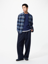 Фланелевая рубашка в клетку UNIQLO 1159860216 (Синий L)