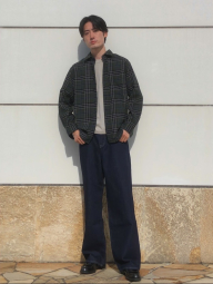 Фланелевая рубашка в клетку UNIQLO 1159860220 (Зеленый L)