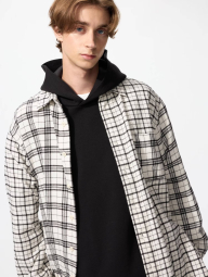 Фланелевая рубашка в клетку UNIQLO 1159860439 (Молочный M)