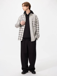 Фланелевая рубашка в клетку UNIQLO 1159860439 (Молочный M)