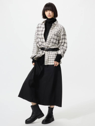 Фланелевая рубашка в клетку UNIQLO 1159860439 (Молочный M)