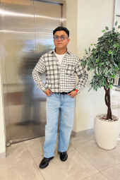 Фланелевая рубашка в клетку UNIQLO 1159860439 (Молочный M)