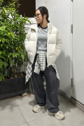 Фланелевая рубашка в клетку UNIQLO 1159860439 (Молочный M)