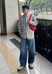 Фланелевая рубашка в клетку UNIQLO 1159860439 (Молочный M)