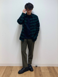 Фланелевая рубашка в клетку UNIQLO 1159860538 (Зеленый M)