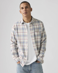Мужская рубашка Levi's в клетку 1159863041 (Голубой XXL)