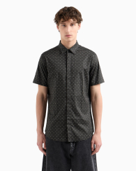 Чоловіча сорочка Armani Exchange з коротким рукавом 1159863771 (Чорний/Сірий XXL)