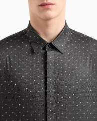 Мужская рубашка Armani Exchange с коротким рукавом 1159863771 (Черный/Серый XXL)
