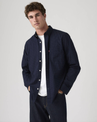 Мужская рубашка Levi's в мелкий горошек 1159864211 (Синий M)