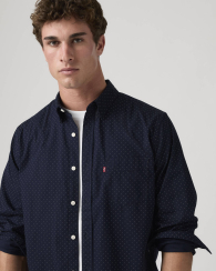 Мужская рубашка Levi's в мелкий горошек 1159864211 (Синий M)