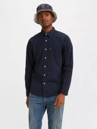 Мужская рубашка Levi's в мелкий горошек 1159864211 (Синий M)