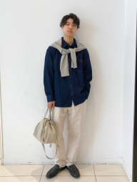 Джинсова сорочка на гудзиках JW Anderson UNIQLO 1159962636 (Синій XL)
