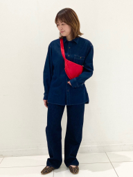 Джинсова сорочка на гудзиках JW Anderson UNIQLO 1159962636 (Синій XL)