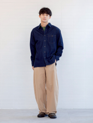 Джинсова сорочка на гудзиках JW Anderson UNIQLO 1159962636 (Синій XL)
