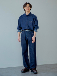 Джинсова сорочка на гудзиках JW Anderson UNIQLO 1159962636 (Синій XL)