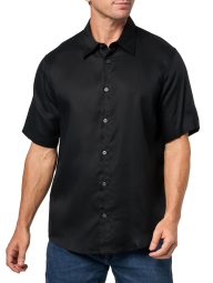 Мужская рубашка Armani Exchange с коротким рукавом 1159983343 (Черный M)