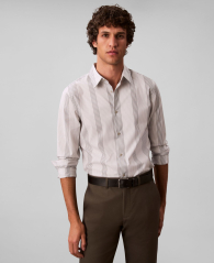 Мужская рубашка Slim Fit Calvin Klein в полоску 1160557855 (Серый XXL)