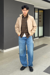 Сорочка в клітку UNIQLO з короткими рукавами 1160739271 (Коричневий M)