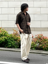 Сорочка в клітку UNIQLO з короткими рукавами 1160739271 (Коричневий M)