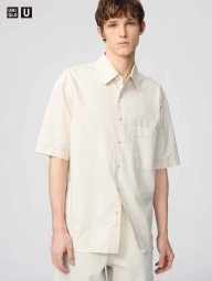 Сорочка UNIQLO з короткими рукавами 1160765030 (Молочний XXL)