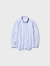 Сорочка в смужку UNIQLO 1160780865 (Білий/Блакитний XXL)