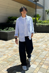 Сорочка в смужку UNIQLO 1160780160 (Білий/Блакитний 3XL)