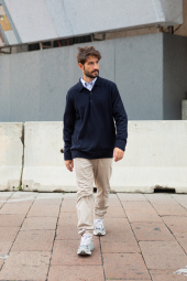 Сорочка в смужку UNIQLO 1160780160 (Білий/Блакитний 3XL)