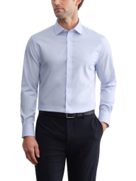 Мужская рубашка Regular Fit Tommy Hilfiger в полоску 1160906311 (Белый/Голубой XXL)