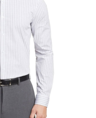 Мужская рубашка Slim Fit Calvin Klein в клетку 1161471314 (Белый XL)