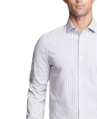Мужская рубашка Slim Fit Calvin Klein в клетку 1161471314 (Белый XL)
