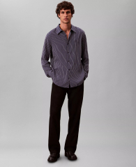 Мужская рубашка Easy Fit Calvin Klein в полоску 1161486353 (Синий M)