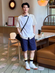 Рубашка в клетку UNIQLO с короткими рукавами 1161496350 (Бежевый XL)