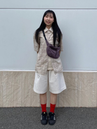 Рубашка в клетку UNIQLO с короткими рукавами 1161496350 (Бежевый XL)