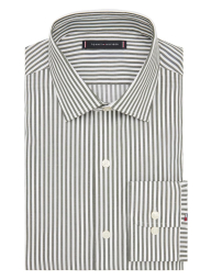 Мужская рубашка Tommy Hilfiger в полоску 1161826468 (Белый/Зеленый XXL)