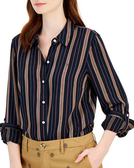Женская рубашка Tommy Hilfiger в полоску 1159838578 (Разные цвета XS)