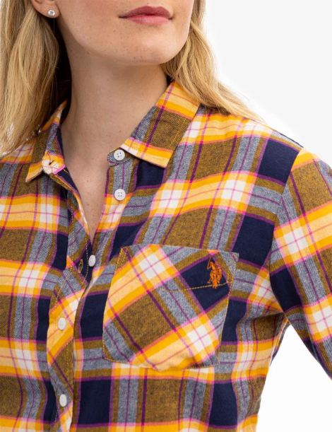 Женская фланелевая рубашка U.S. Polo Assn 1159840944 (Желтый XS)