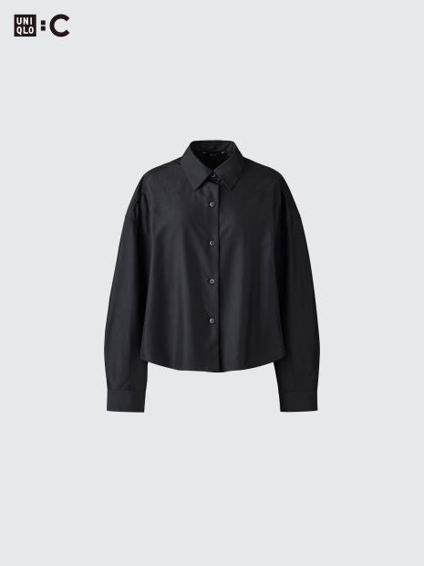 Легка сорочка UNIQLO на ґудзиках 1159841609 (Чорний S)